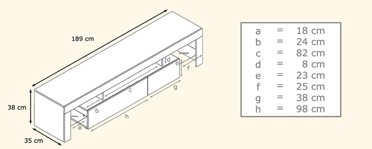 dimensions du meuble tv design